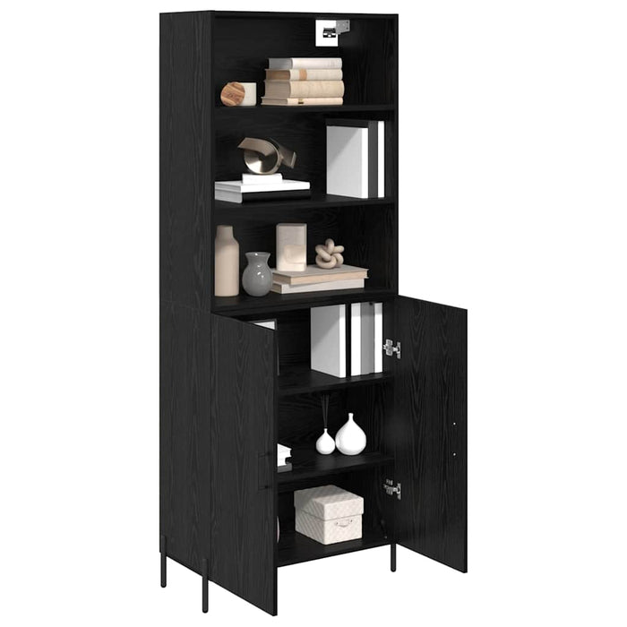 Bufet 2 pcs Stejar Negru 69,5 x 34 x 180 cm Lemn compozit - WALTI WALTI