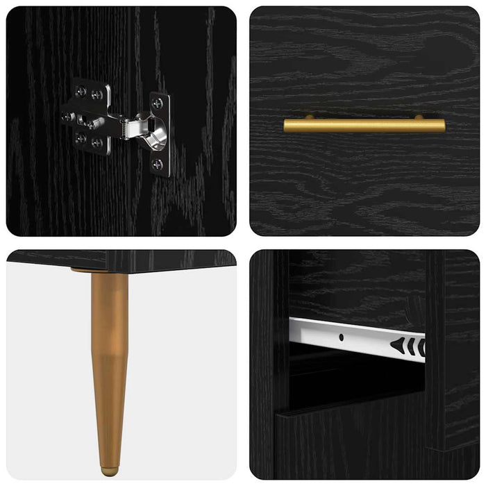 Bufet cu sertar Stejar Negru 69,5 x 34 x 180 cm Lemn compozit - WALTI WALTI
