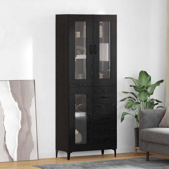 Bufet Pe perete Stejar Negru 69,5 x 34 x 180 cm Lemn compozit - WALTI WALTI