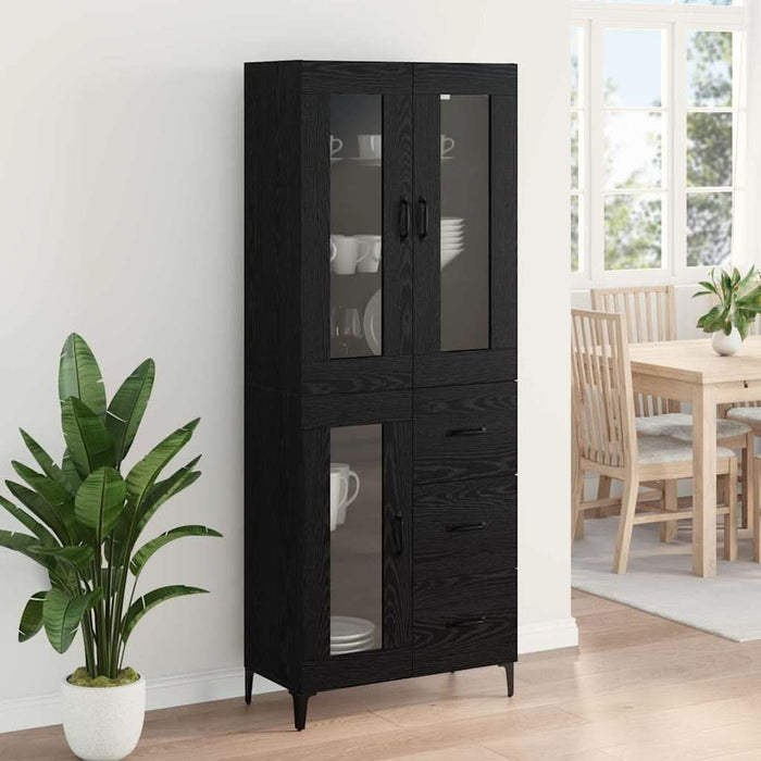 Bufet Pe perete Stejar Negru 69,5 x 34 x 180 cm Lemn compozit - WALTI WALTI