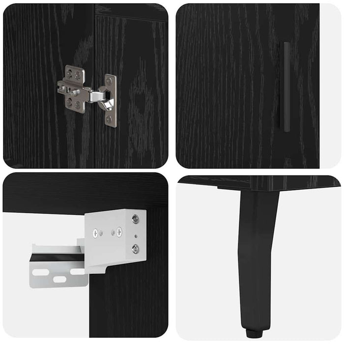 Bufet Pe perete Stejar Negru 69,5 x 34 x 180 cm Lemn compozit - WALTI WALTI