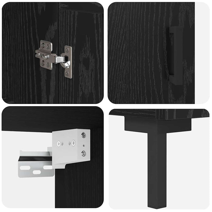 Bufet Pe perete Stejar Negru 69,5 x 34 x 180 cm Lemn compozit - WALTI WALTI