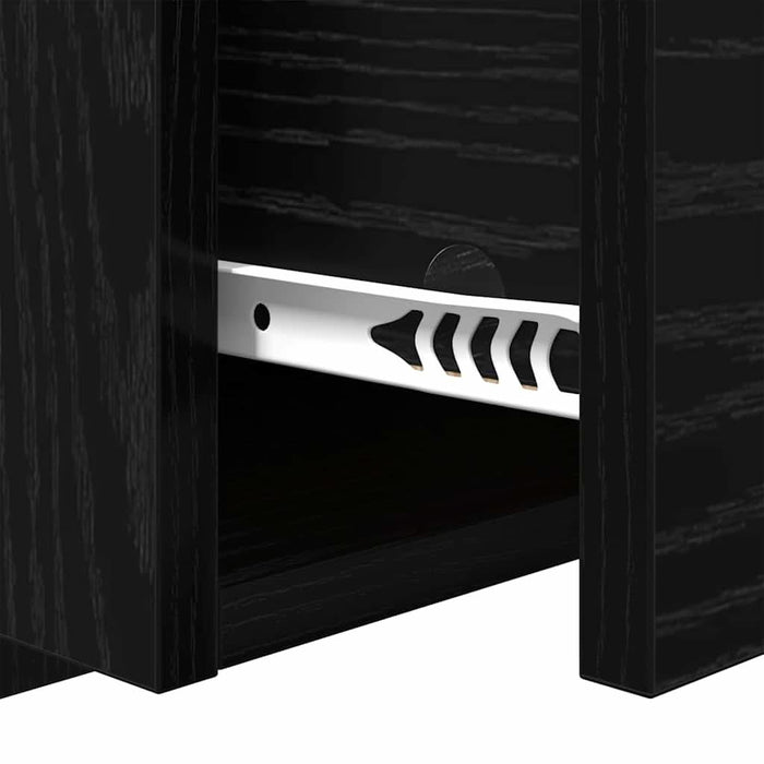 Tăblie cu Noptieră cu sertar 3 pcs Stejar Negru Lemn compozit - WALTI WALTI