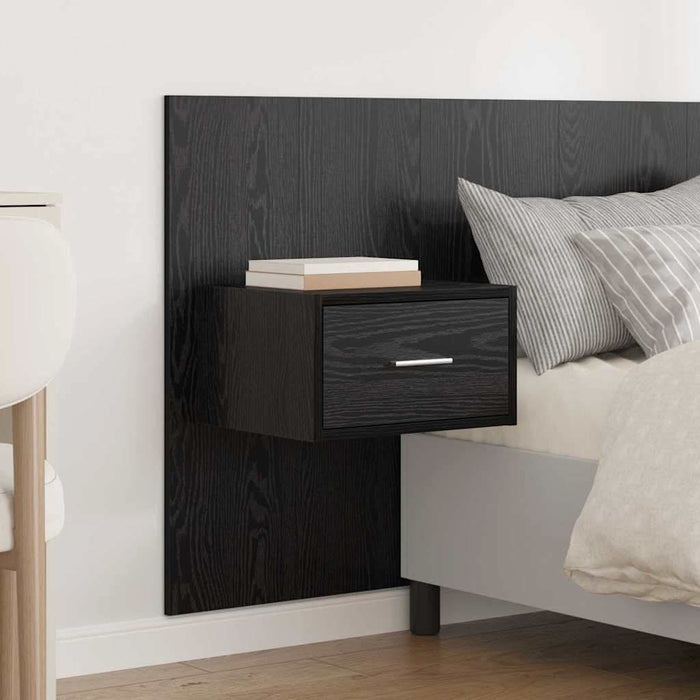 Tăblie cu Noptieră cu sertar 3 pcs Stejar Negru Lemn compozit - WALTI WALTI
