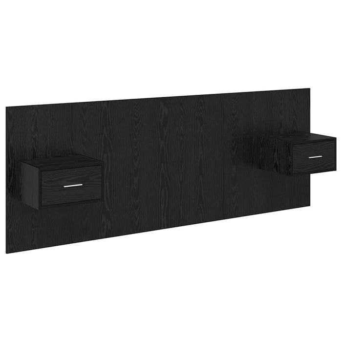 Tăblie cu Noptieră cu sertar 3 pcs Stejar Negru Lemn compozit - WALTI WALTI