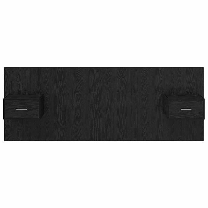Tăblie cu Noptieră cu sertar 3 pcs Stejar Negru Lemn compozit - WALTI WALTI