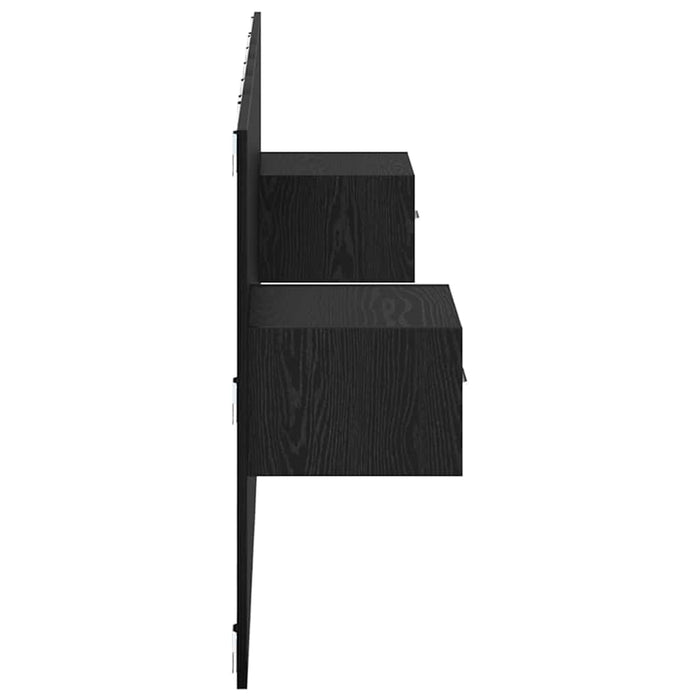 Tăblie cu Noptieră cu sertar 3 pcs Stejar Negru Lemn compozit - WALTI WALTI