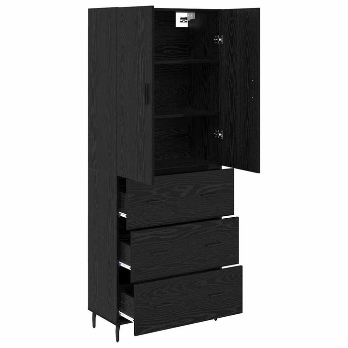Bufet 2 pcs Stejar negru 69,5 x 34 x 180 cm Lemn compozit - WALTI WALTI