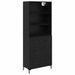 Bufet Pe perete cu sertar 2 pcs Stejar Negru Lemn compozit - WALTI WALTI