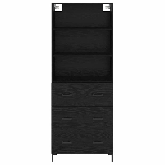 Bufet Pe perete cu sertar 2 pcs Stejar Negru Lemn compozit - WALTI WALTI