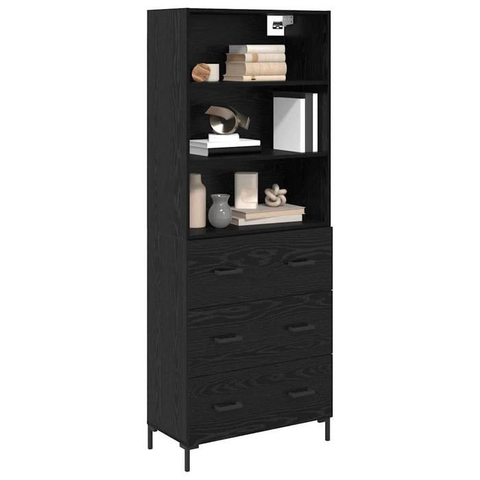 Bufet Pe perete cu sertar 2 pcs Stejar Negru Lemn compozit - WALTI WALTI