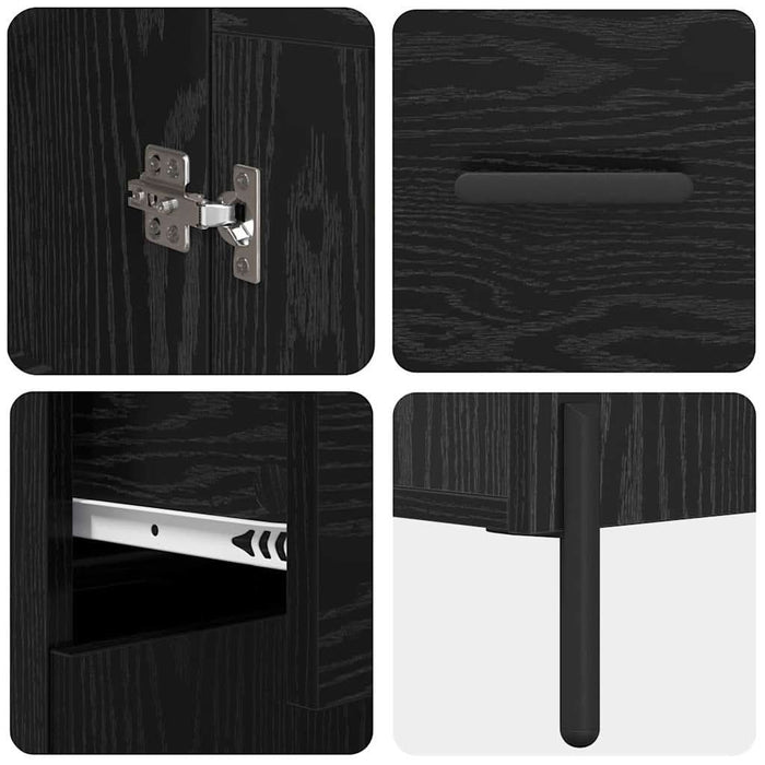 Bufet Pe perete Stejar Negru 69,5 x 34 x 180 cm Lemn compozit - WALTI WALTI