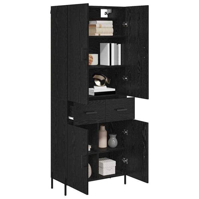 Bufet Pe perete Stejar Negru 69,5 x 34 x 180 cm Lemn compozit - WALTI WALTI