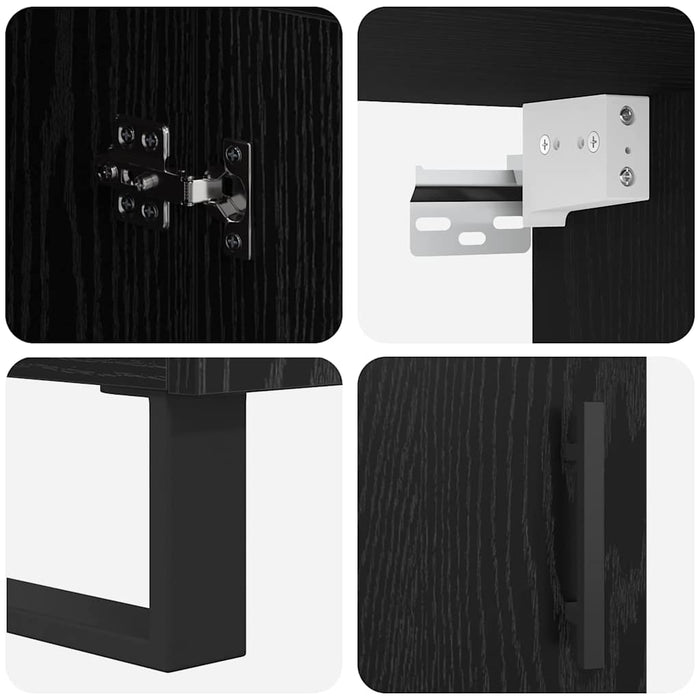 Bufet Pe perete Stejar Negru 69,5 x 34 x 180 cm Lemn compozit - WALTI WALTI