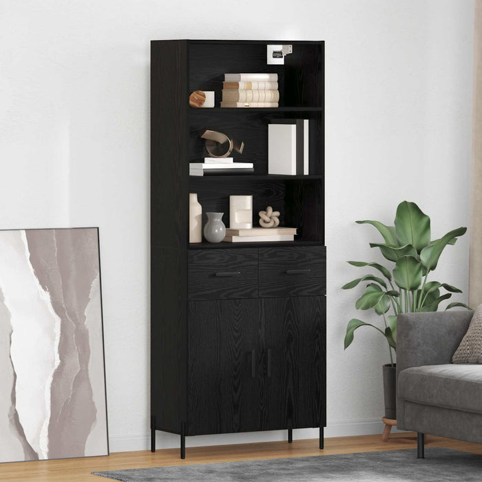 Bufet cu sertar Stejar negru 69,5 x 34 x 180 cm Lemn compozit - WALTI WALTI