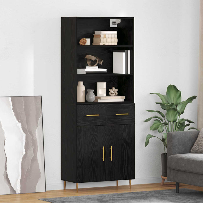 Bufet cu sertar Stejar Negru 69,5 x 34 x 180 cm Lemn compozit - WALTI WALTI