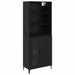 Bufet Pe perete cu sertar 2 pcs Stejar Negru Lemn compozit - WALTI WALTI