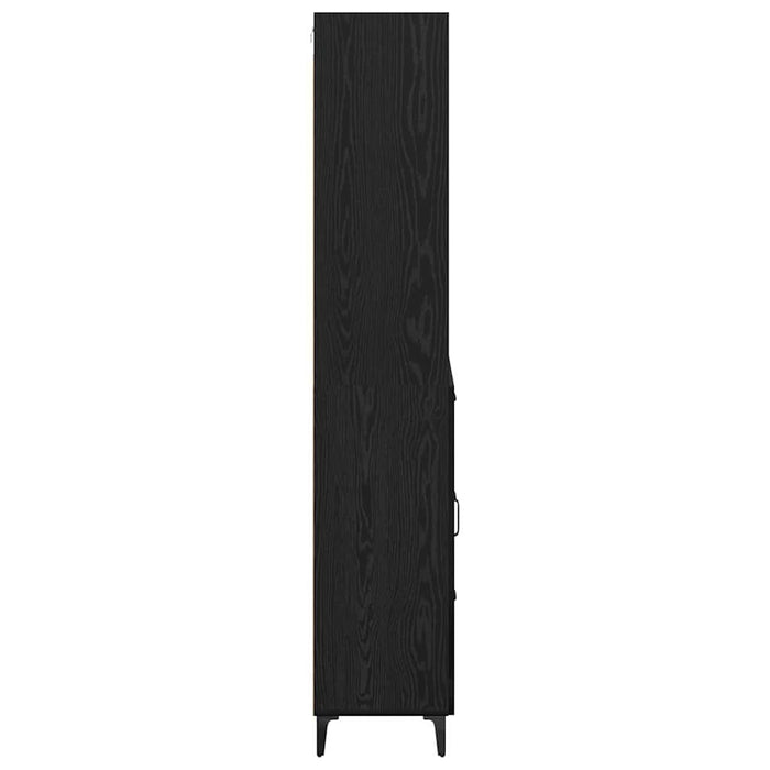 Bufet Pe perete cu sertar 2 pcs Stejar Negru Lemn compozit - WALTI WALTI
