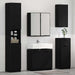 Set de mobilier pentru baie 3 pcs Stejar Negru Lemn compozit - WALTI WALTI