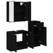 Set de mobilier pentru baie 3 pcs Stejar Negru Lemn compozit - WALTI WALTI