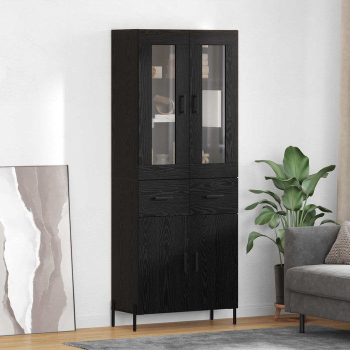Bufet Pe perete Stejar Negru 69,5 x 34 x 180 cm Lemn compozit - WALTI WALTI