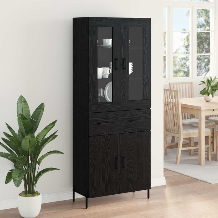 Bufet Pe perete Stejar Negru 69,5 x 34 x 180 cm Lemn compozit - WALTI WALTI