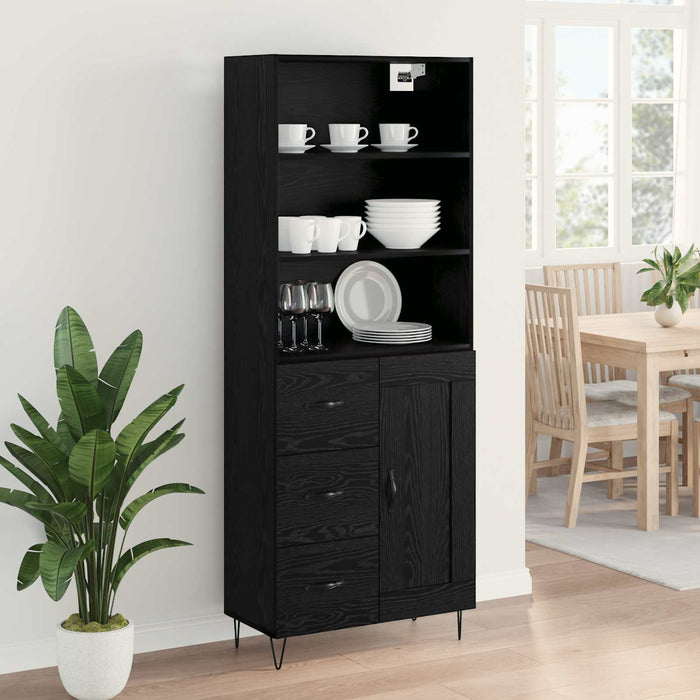 Bufet cu sertar Stejar Negru 69,5 x 34 x 180 cm Lemn compozit - WALTI WALTI