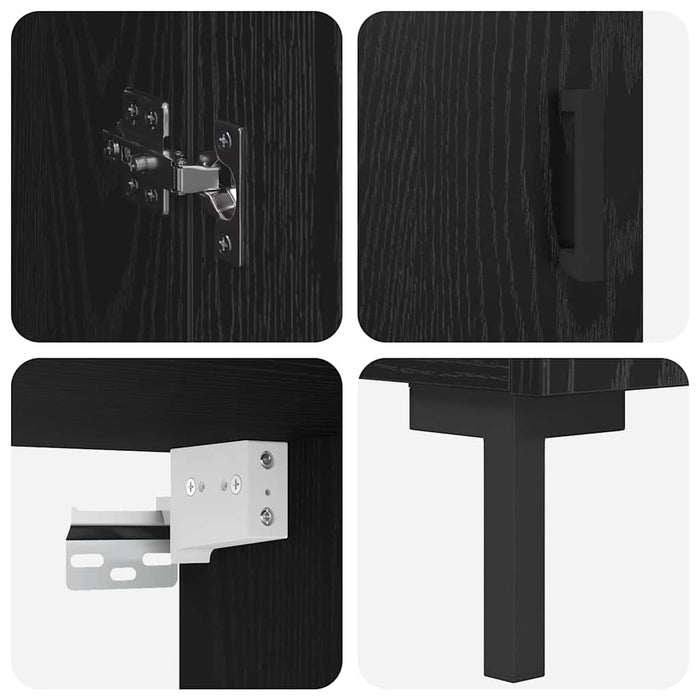 Bufet 2 pcs Stejar Negru Lemn compozit - WALTI WALTI