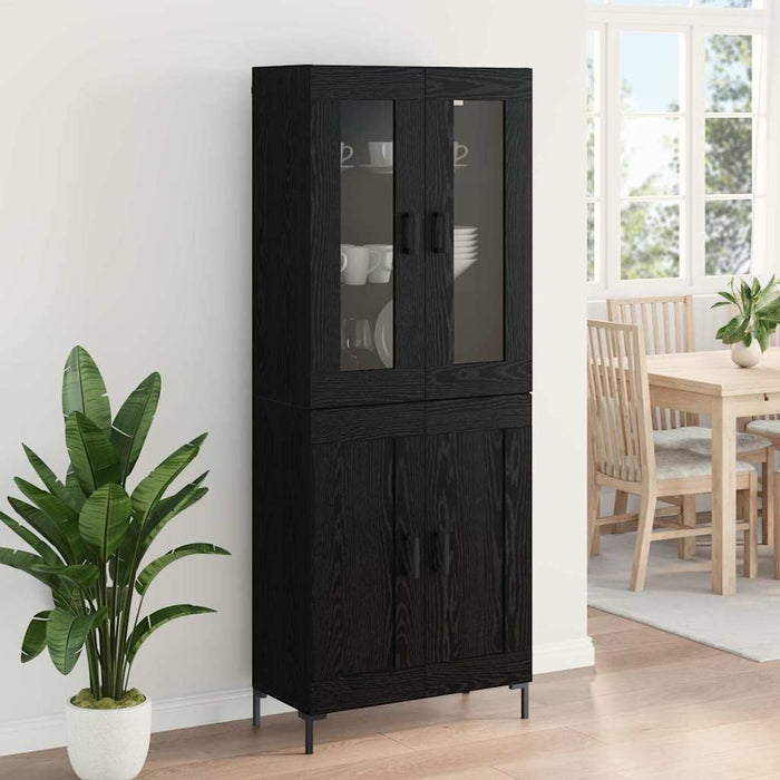 Bufet 2 pcs Stejar Negru Lemn compozit - WALTI WALTI