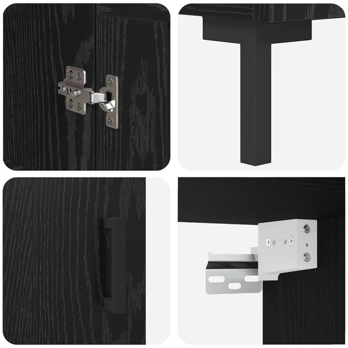 Bufet Stejar Negru 69,5 x 34 x 180 cm Lemn compozit - WALTI WALTI
