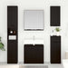 Set dulap baie cu raft cu ușă 3 pcs Stejar Negru Lemn compozit - WALTI WALTI