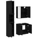 Set dulap baie cu raft cu ușă 3 pcs Stejar Negru Lemn compozit - WALTI WALTI