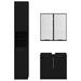 Set dulap baie cu raft cu ușă 3 pcs Stejar Negru Lemn compozit - WALTI WALTI