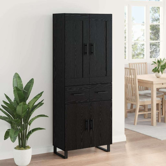 Bufet Pe perete cu sertar 2 pcs Stejar Negru Lemn compozit - WALTI WALTI