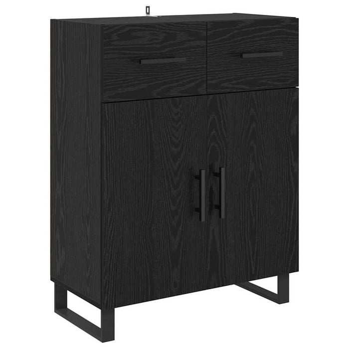 Bufet Pe perete cu sertar 2 pcs Stejar Negru Lemn compozit - WALTI WALTI