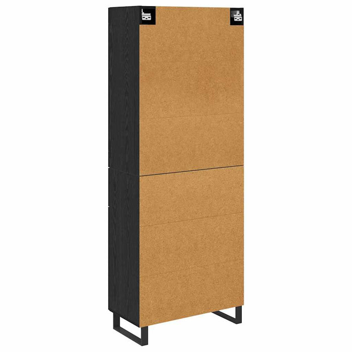 Bufet Pe perete cu sertar 2 pcs Stejar Negru Lemn compozit - WALTI WALTI