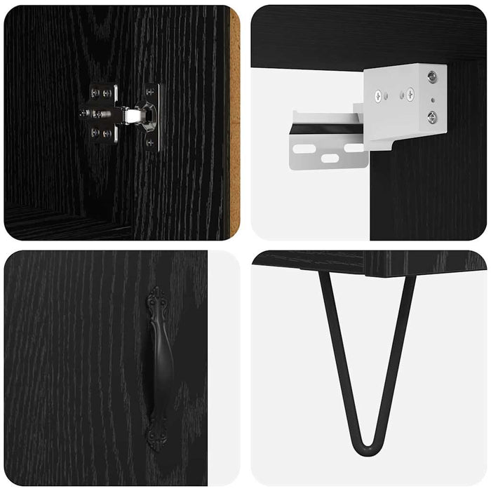 Bufet Pe perete 2 pcs Stejar Negru Lemn compozit - WALTI WALTI