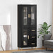 Bufet Pe perete cu sertar 2 pcs Stejar Negru Lemn compozit - WALTI WALTI