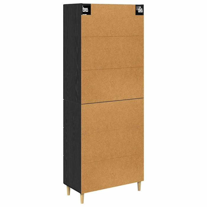 Bufet Pe perete cu sertar 2 pcs Stejar Negru Lemn compozit - WALTI WALTI