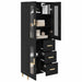 Bufet Pe perete cu sertar 2 pcs Stejar Negru Lemn compozit - WALTI WALTI
