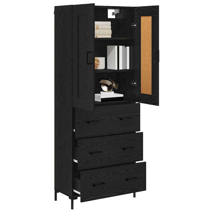 Bufet cu sertar Stejar Negru 69,5 x 34 x 180 cm Lemn compozit - WALTI WALTI