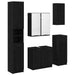 Set de mobilier pentru baie 5 pcs Stejar Negru Lemn compozit - WALTI WALTI