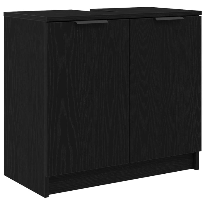 Set de mobilier pentru baie 5 pcs Stejar Negru Lemn compozit - WALTI WALTI