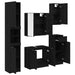 Set de mobilier pentru baie 5 pcs Stejar Negru Lemn compozit - WALTI WALTI