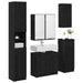 Set de mobilier pentru baie 5 pcs Stejar Negru Lemn compozit - WALTI WALTI