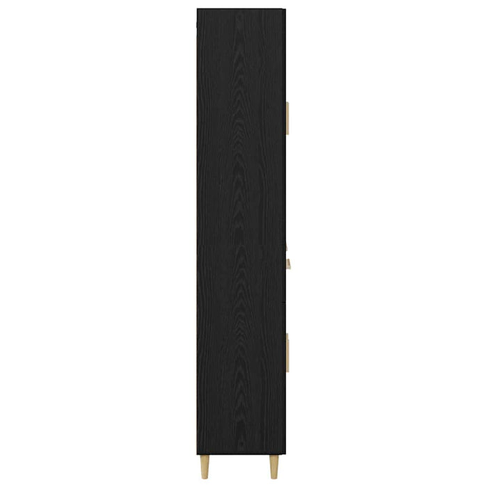 Bufet Pe perete cu sertar 2 pcs Stejar Negru Lemn compozit - WALTI WALTI