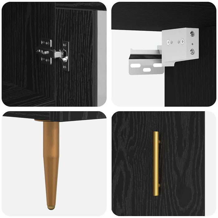 Bufet Stejar Negru 34,5 x 34 x 180 cm Lemn compozit - WALTI WALTI