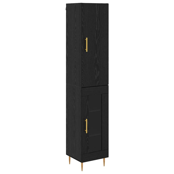 Bufet Stejar Negru 34,5 x 34 x 180 cm Lemn compozit - WALTI WALTI