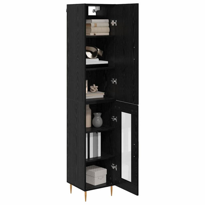 Bufet Stejar Negru 34,5 x 34 x 180 cm Lemn compozit - WALTI WALTI