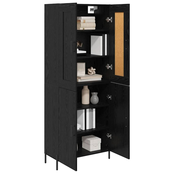 Bufet 2 pcs Stejar Negru 69,5 x 34 x 180 cm Lemn compozit - WALTI WALTI